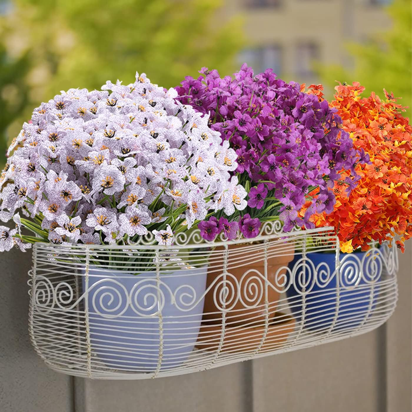 20 Bundles UV Resistant Artificial Flowers for Outdoor Decor – Red