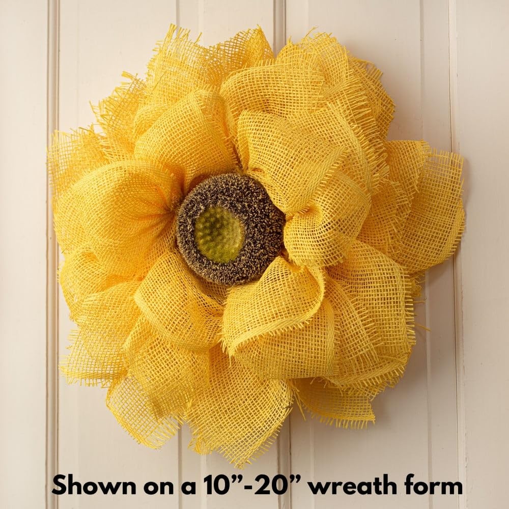 Yellow Black Flower Center Artificial Sunflowers Set 7 Inch Wreaths Decor