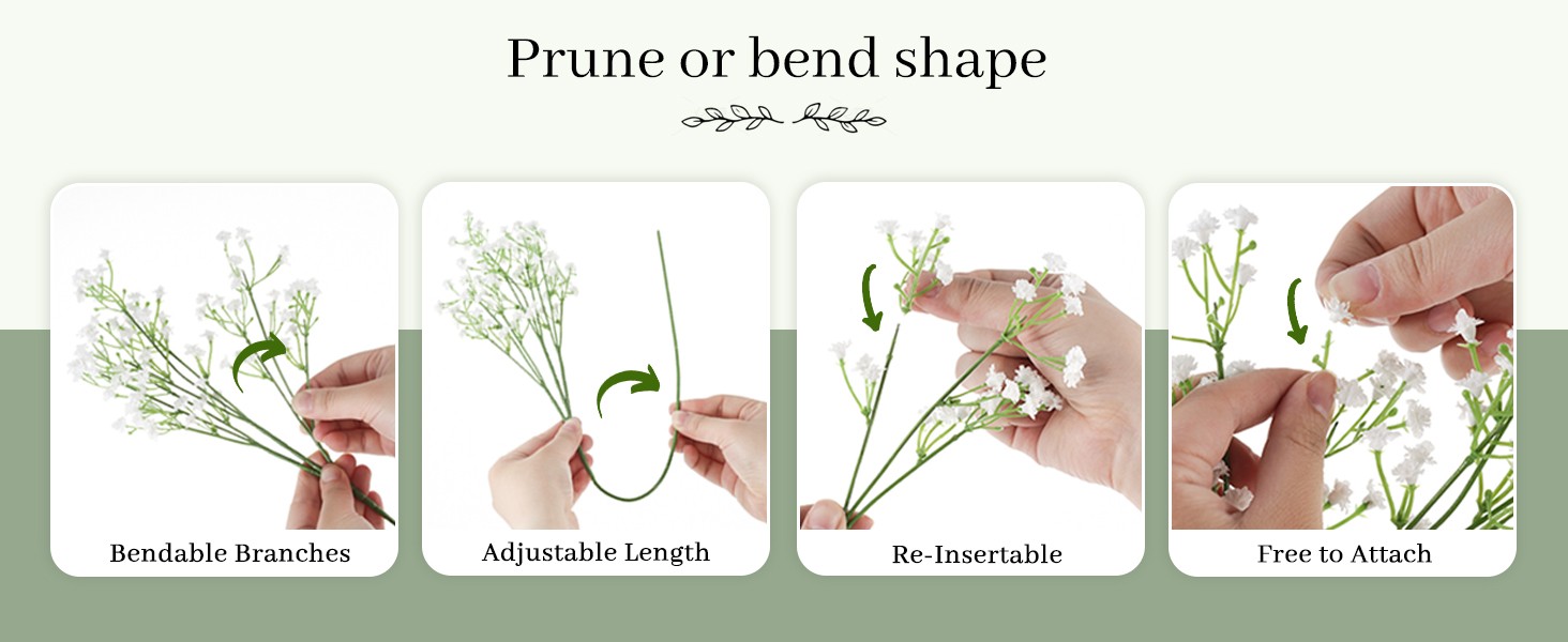 Babys Breath Artificial Flowers, 11PCS 21″ Vase Filler | Gypsophila Bouquet for