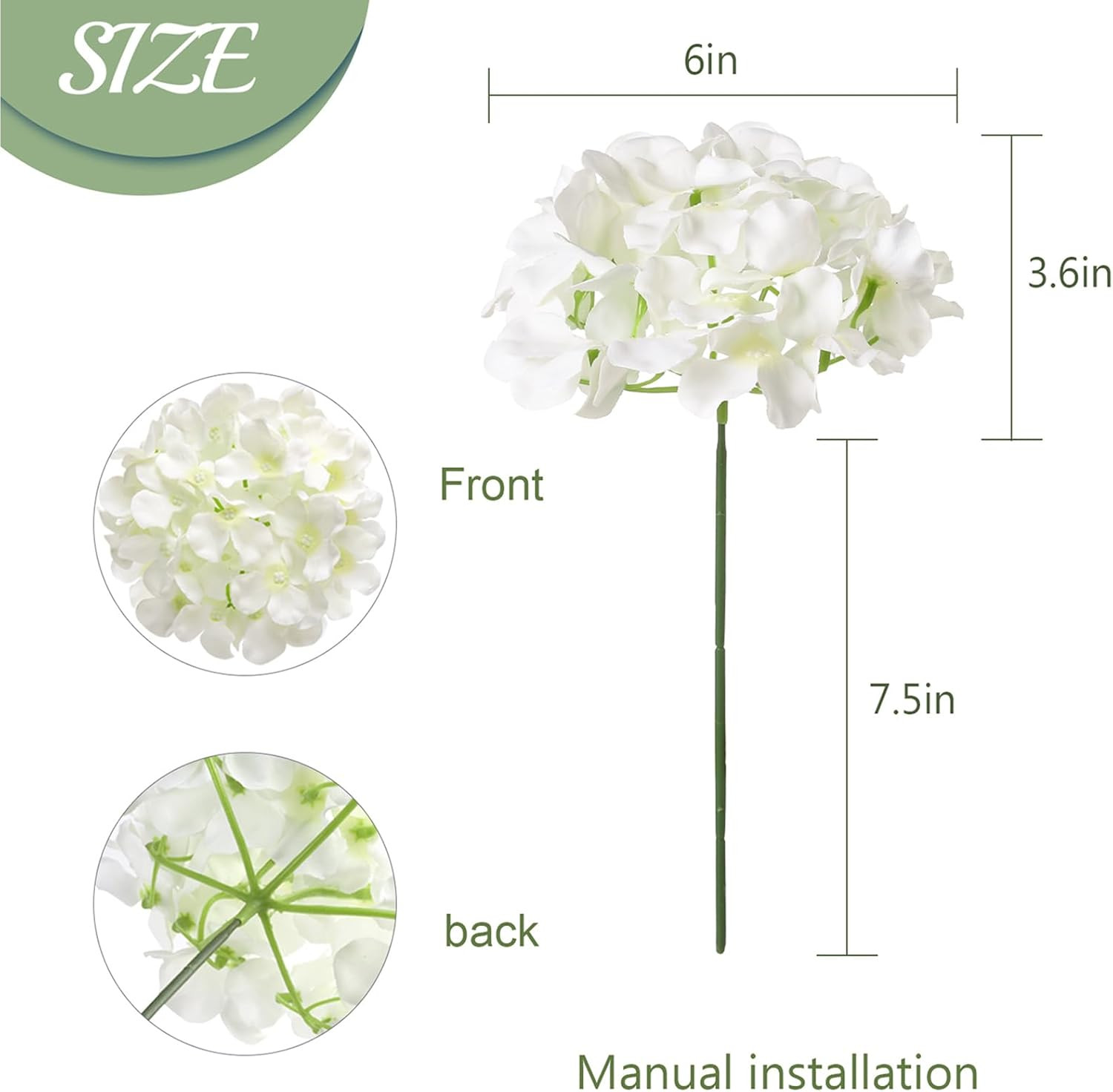 304 PCS Lifelike White Hydrangea Silk Flowers for Wedding & Home Decor
