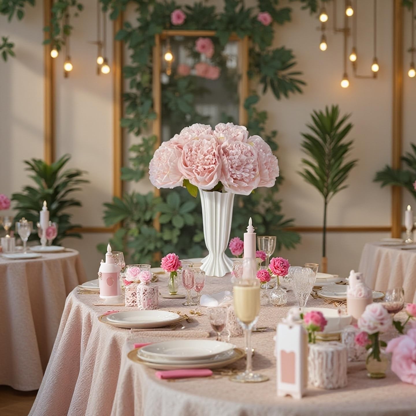 2 Bouquet 10 Heads Artificial Silk Peony Fake Flowers Wedding Party Decor
