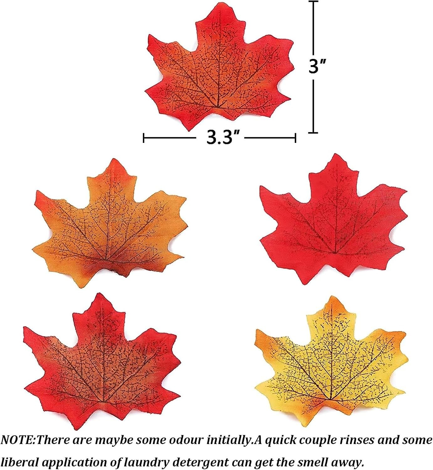 1100 Pcs Multicolored Fall Artificial Maple Leaves for Wedding & Thanksgiving