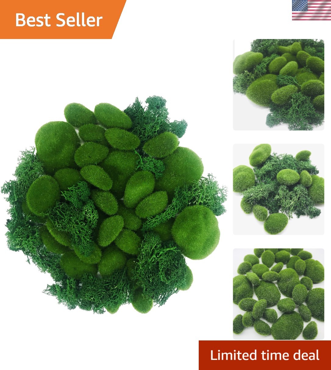 Decorative Artificial Moss Balls Set – 30 PCS with 30g Preserved Green Foam