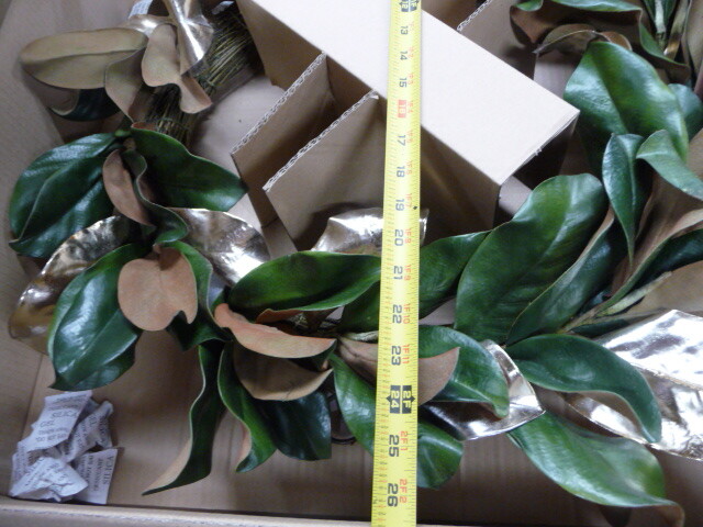 West Elm Metallic Magnolia faux wreath 26″ diameter