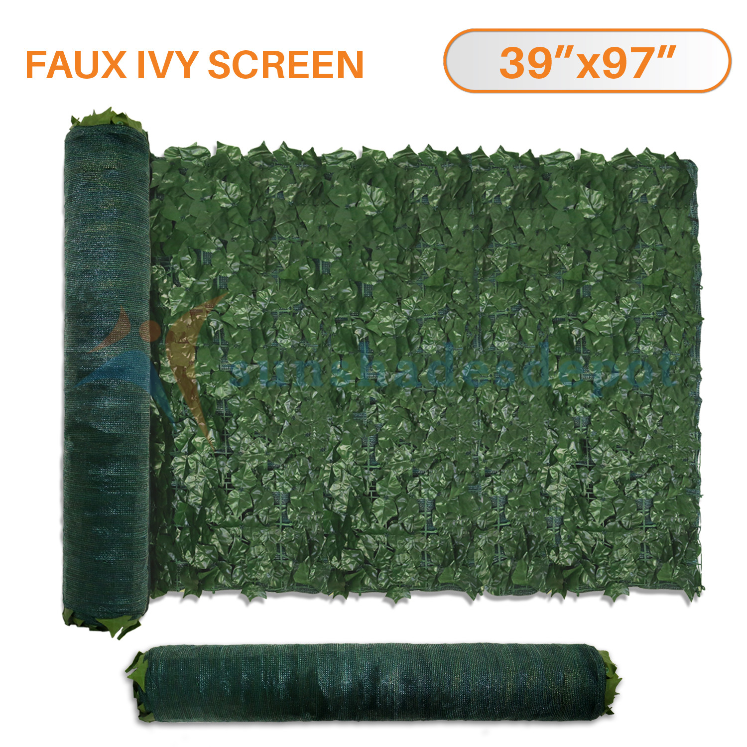 39/58in Artificial Faux Ivy Leaf Privacy Fence Screen Roll Home Yard Decor Hedge