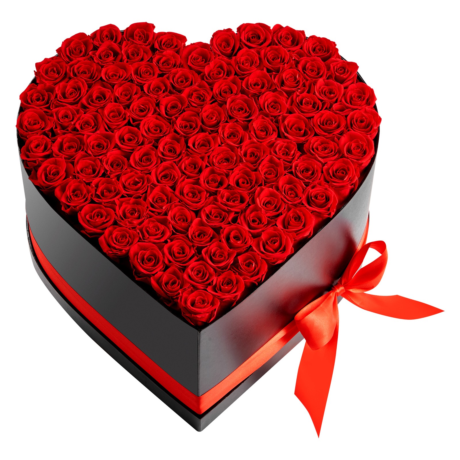 Uimoso Heart-Shaped Box with 100 Preserved Roses – Eternal Red Bouquet