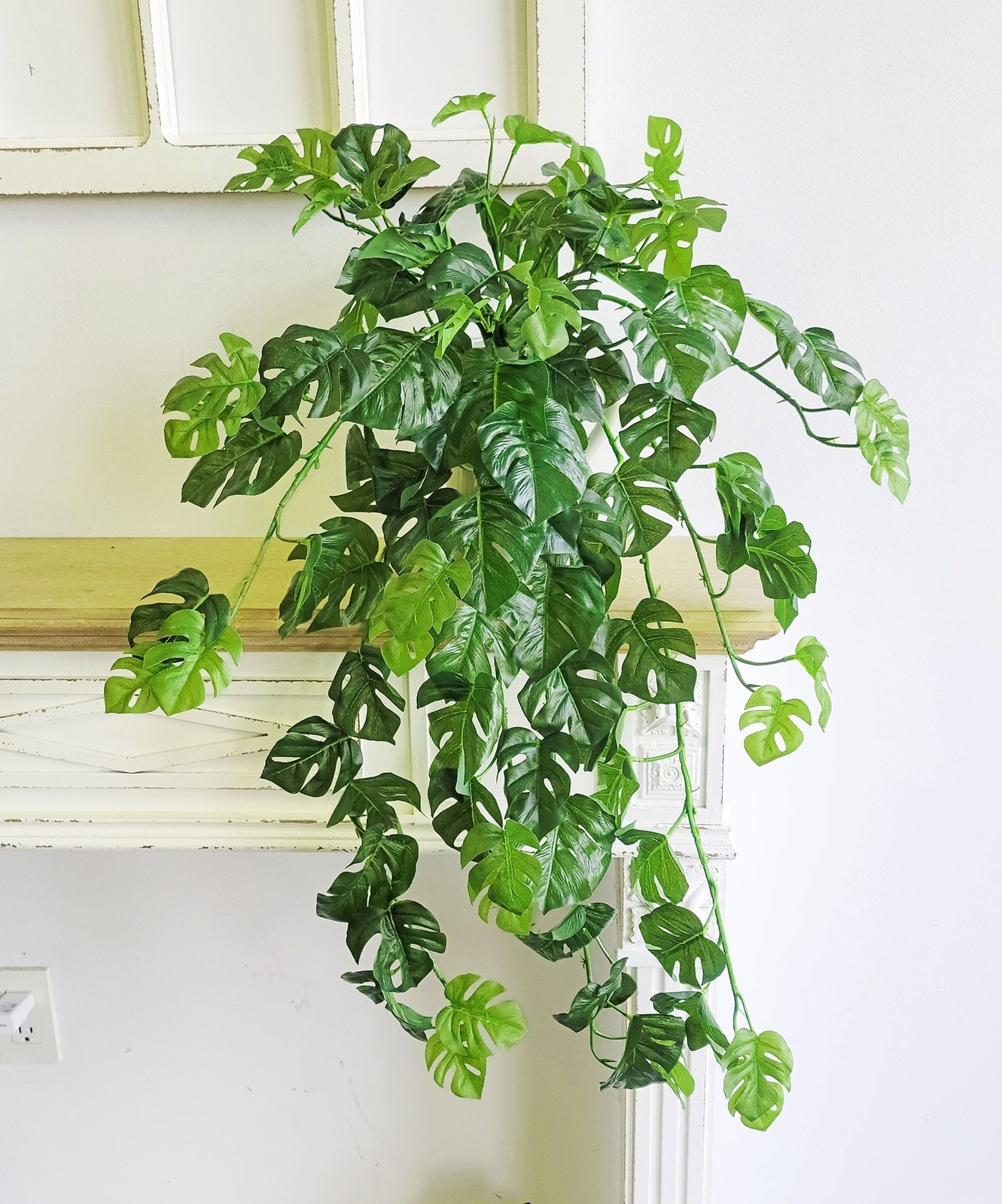 Greenery Hanging bush, real touch split philo leaf, 31″H