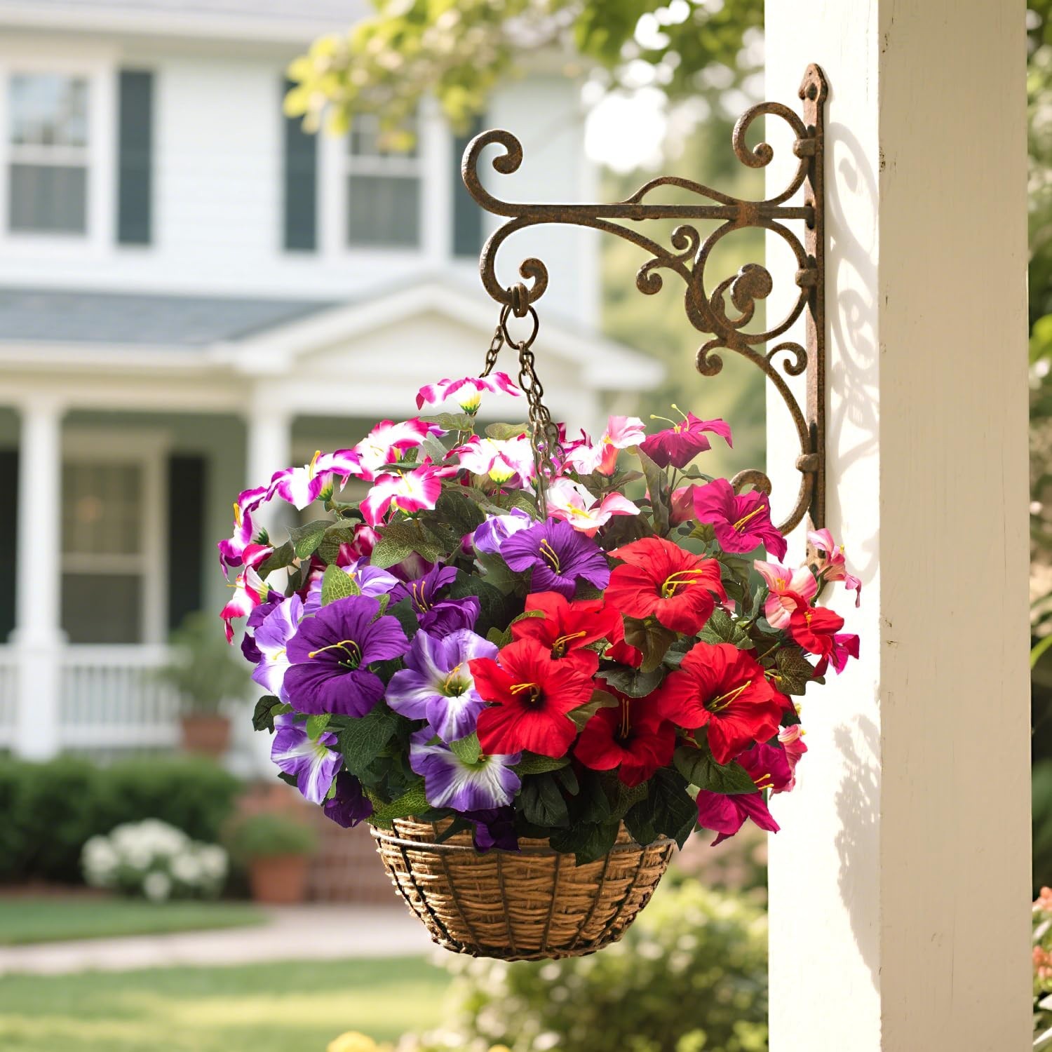 Vibrant UV Resistant Faux Petunias – Silk Flowers for Outdoor Decor, Maintenance
