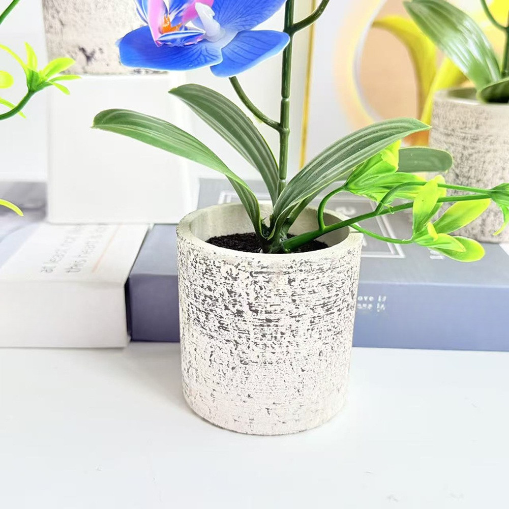 Realistic Artificial Butterfly Orchid Potted Plant 25.5cm for Wedding Decor