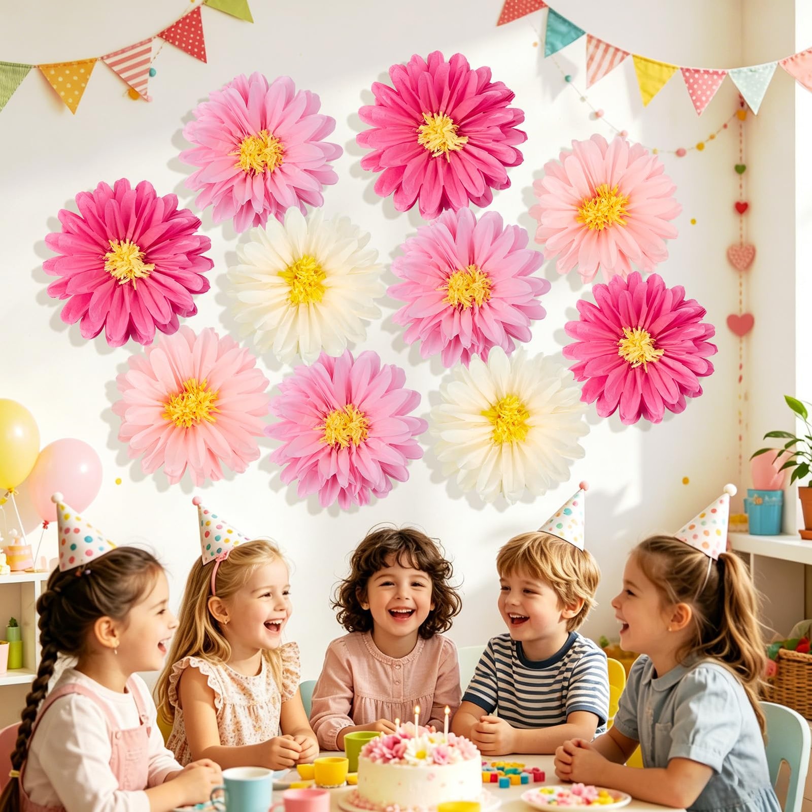 Pink Flowers 6 Pcs, 10 Pcs 20 Inch Large Flowers for Pink Party Decorations, …