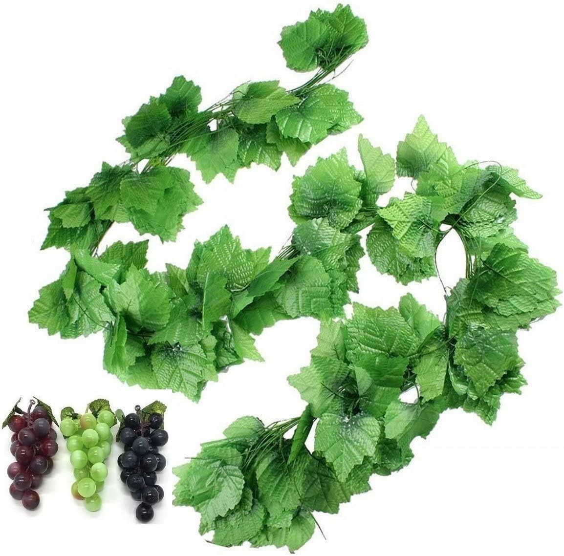 12 Strands 90 ft Artificial Fake Grape Vines with 3 Strings Grapes, Hanging P…
