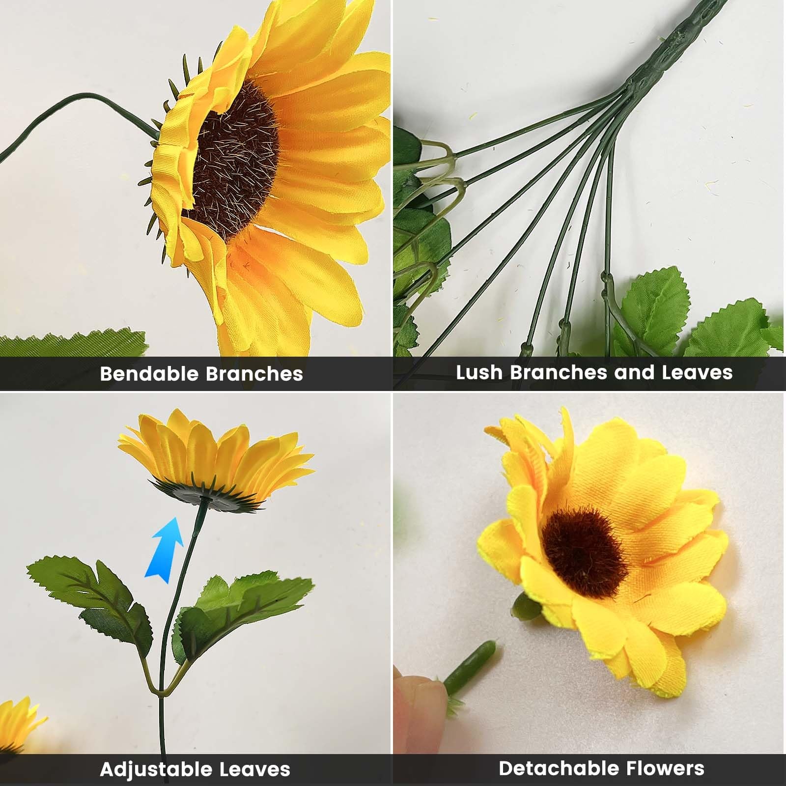 Daily Treasures 2PCS Artificial Hanging Flower,176 Realistic Silk Sunflowers …
