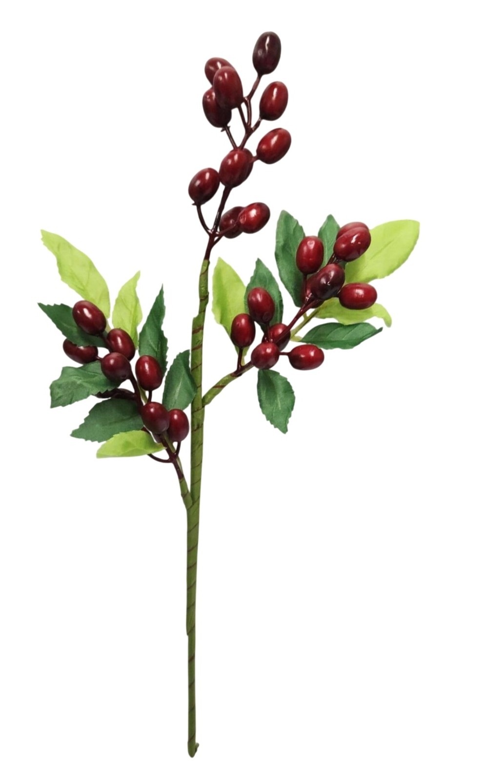 Rustic Red Berry Stem 13.5 Inch Artificial Cranberry Branch Farmhouse Lodge Cabi