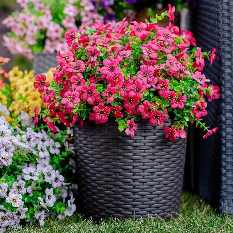 Outdoor Artificial Plants UV Resistant Faux Greenery Privacy Decor 16 Bundles US