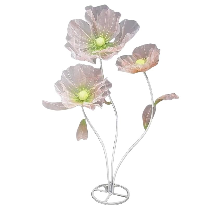 Giant Flowers for Decoration – 5.58 Ft Adjustable Waterproof 3D Silk Faux Pink