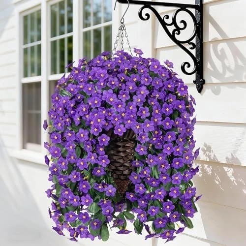 Stunning Faux White Morning Glory Hanging Basket – Simple Assembly & No Watering