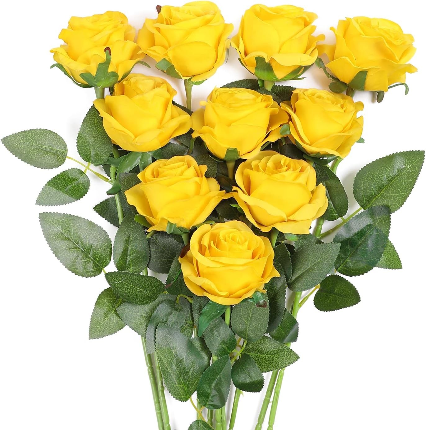 10Pcs Artificial Roses Flowers, Realistic Blossom Roses, Real Touch Silk Rose…