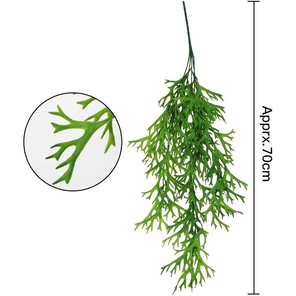 2pcs Lifelike Artificial Staghorn For Fern Hanging Plants Green 70cm Plastic