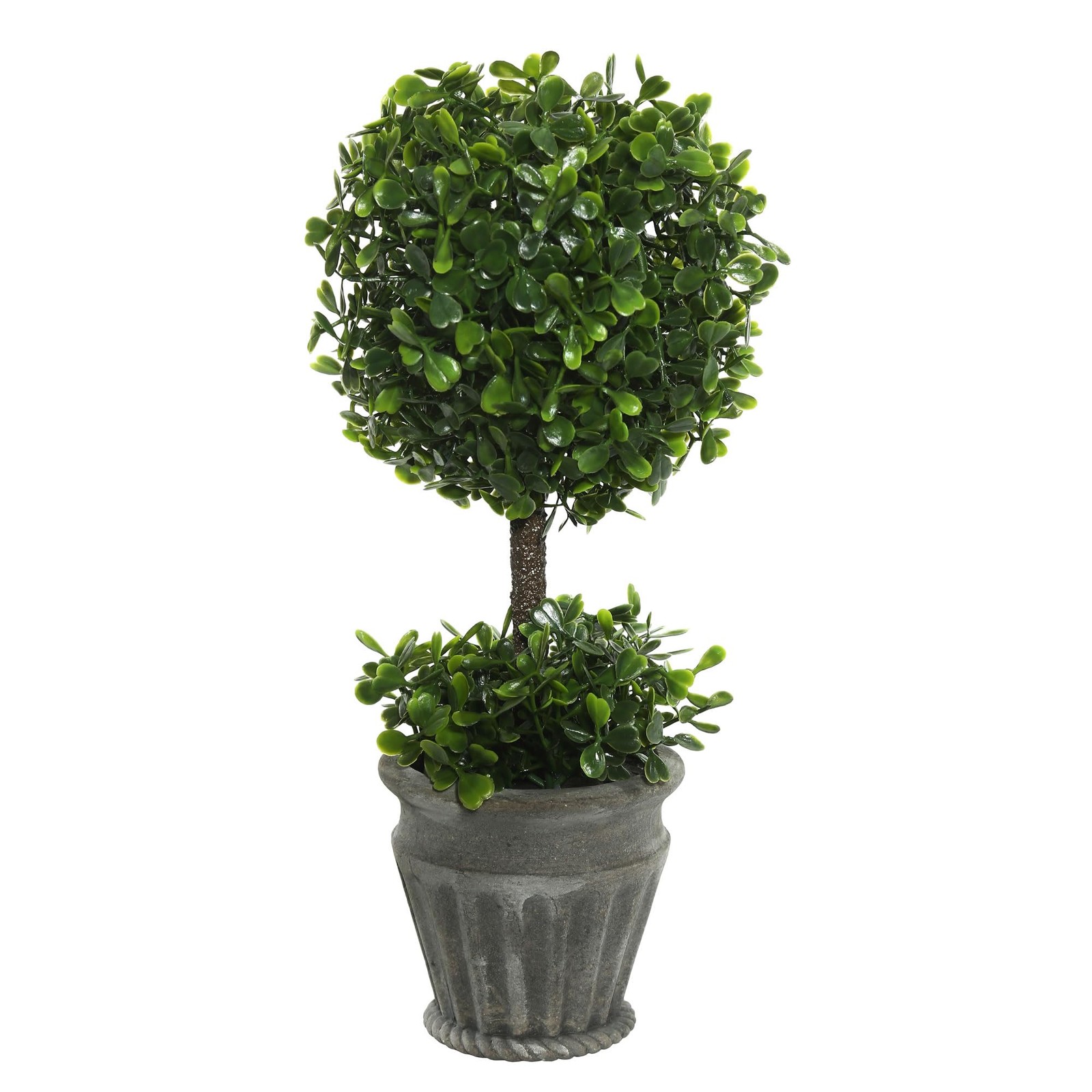 Vickerman 13″ Contemporary Plastic Artificial Boxwood Topiary in Green