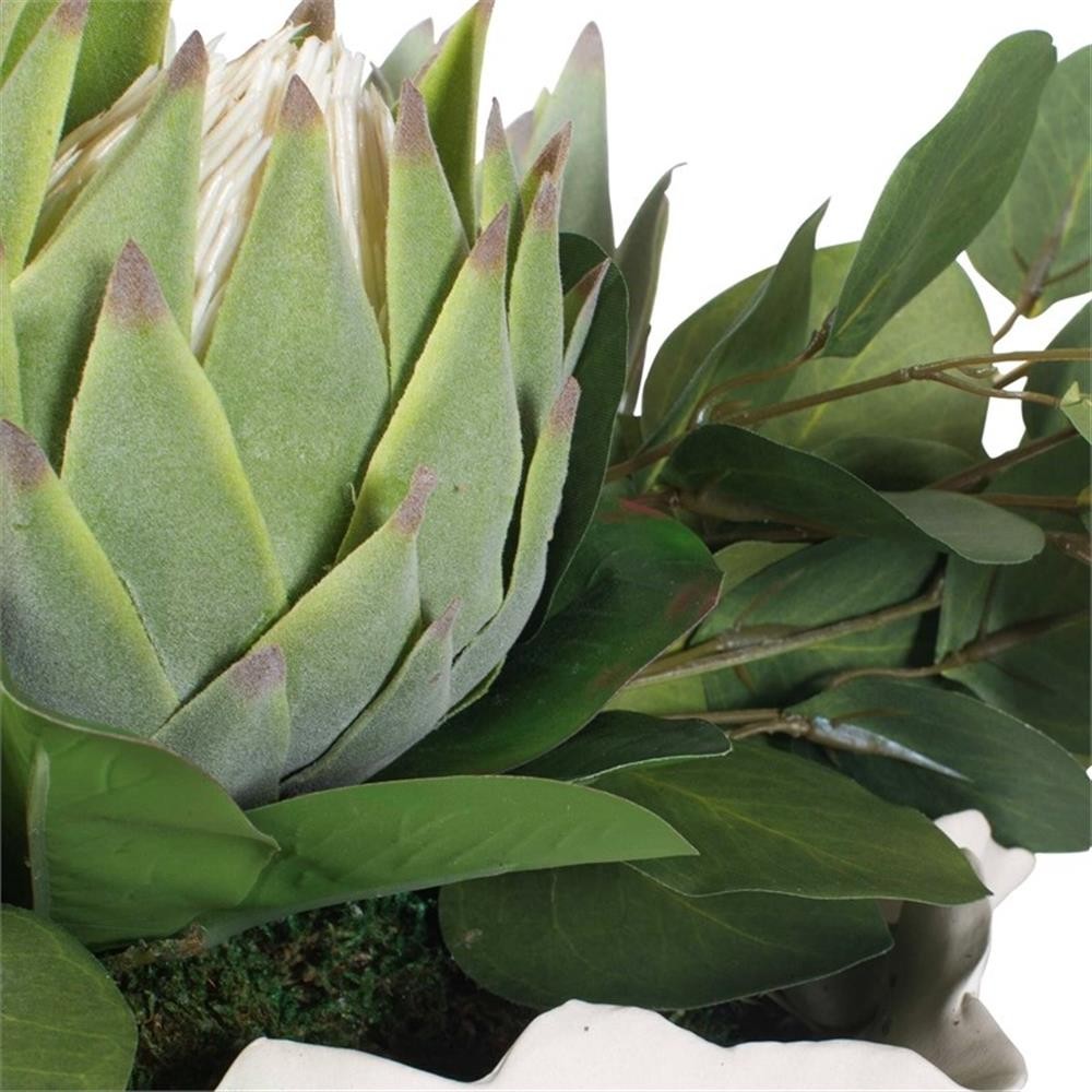 Pemberly Row Lifelike Succulent Centerpiece Arrangement with White Bowl