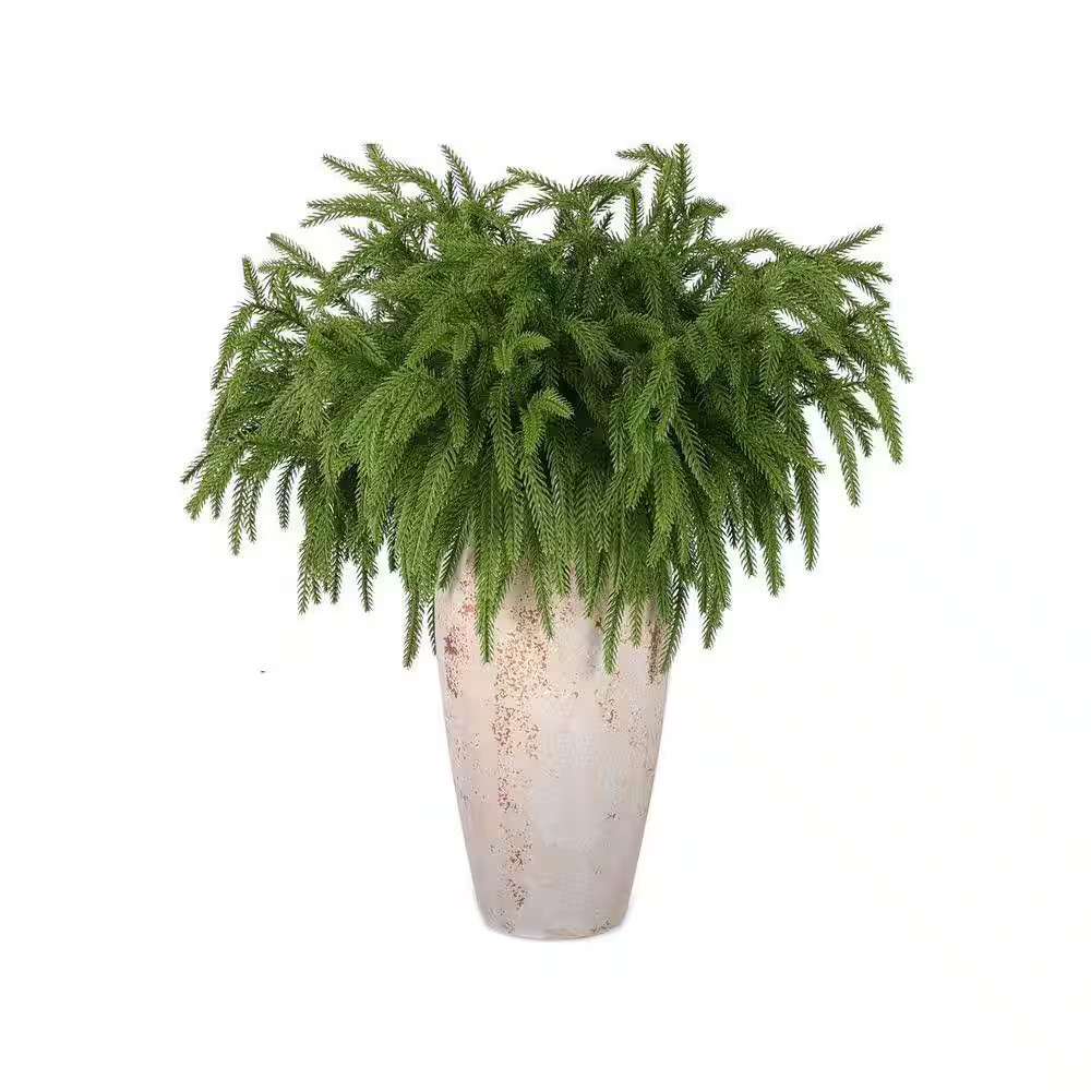 Norfolk Pine Series 17.7 In. Green Artificial Plant Pine Branches Faux Christmas