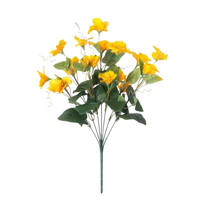 Low Maintenance 7 Flower Artificial Hibiscus For Exteriors Decoration