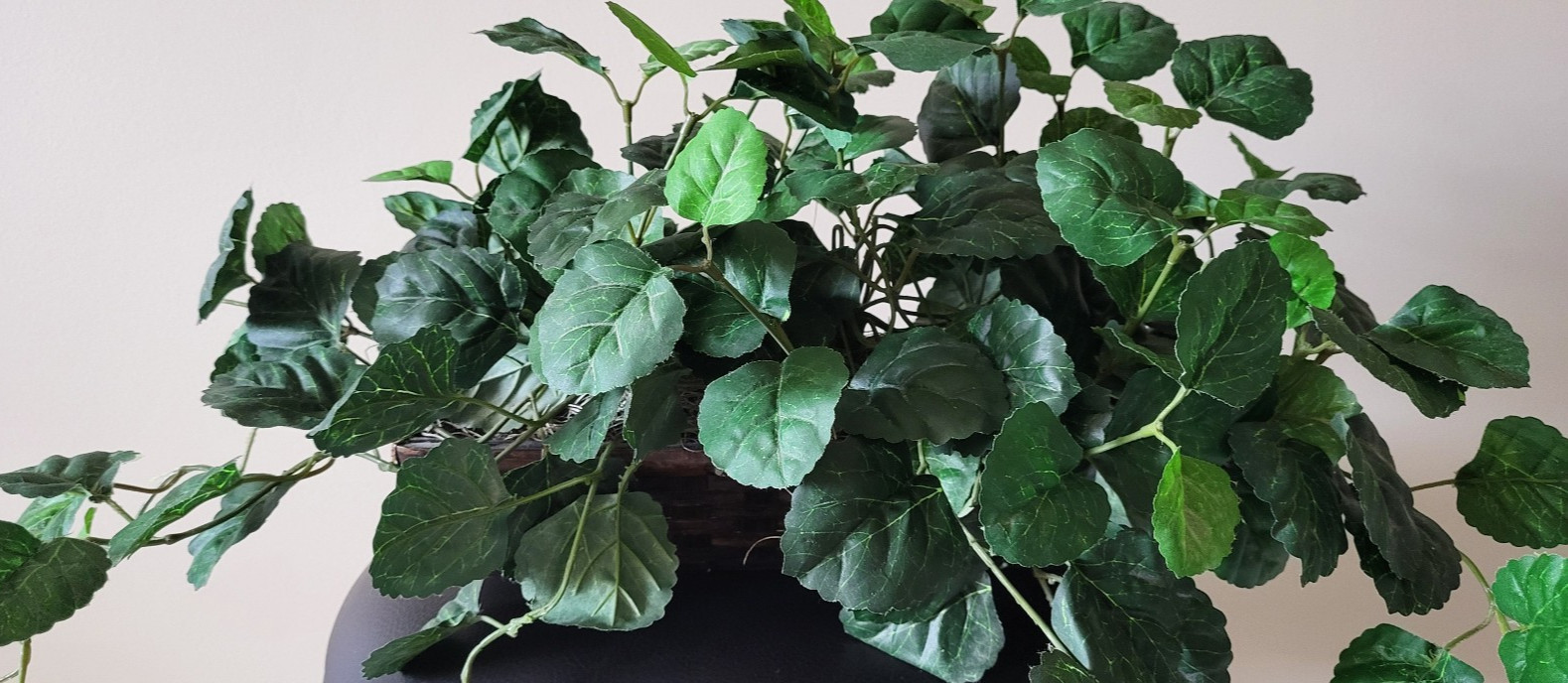 Indoor Artificial Ivy Silk Ledge Plant w/ Rectangle Basket 15″ — Set of 2