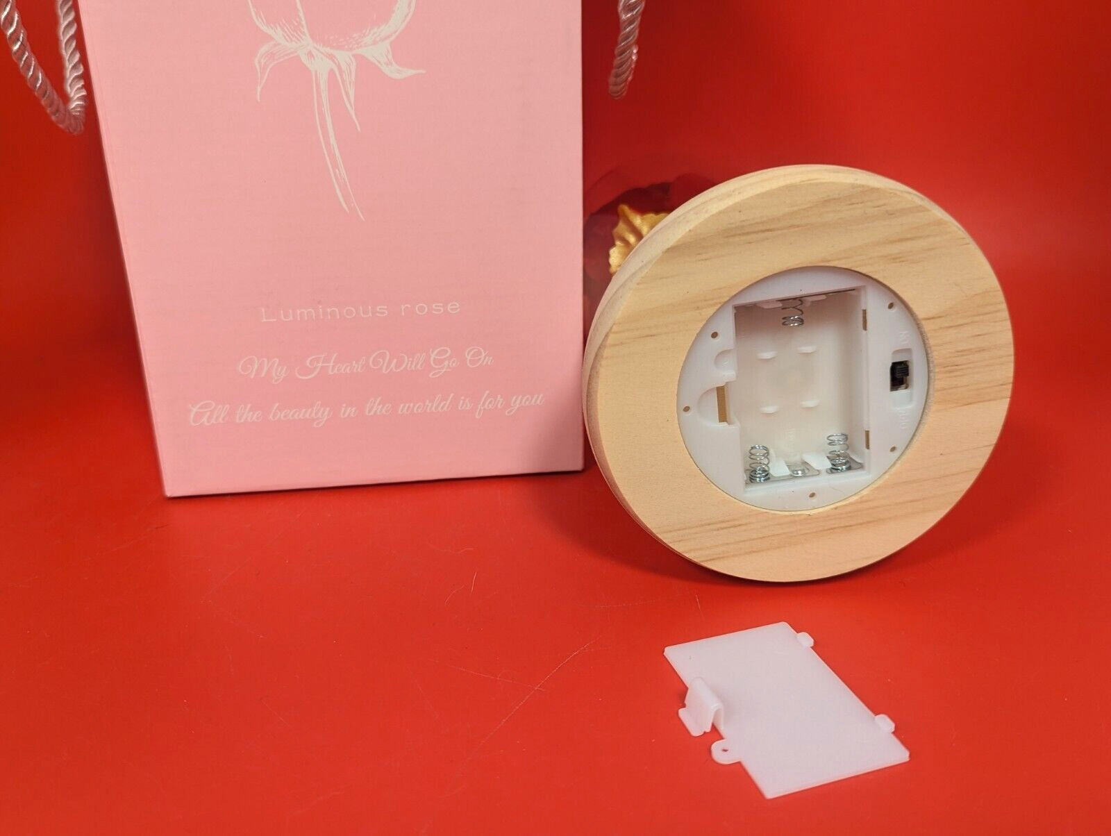Led Eternal Red Gold Rose In Flask Dome Glass Rose Flower Light Gift Home Decor