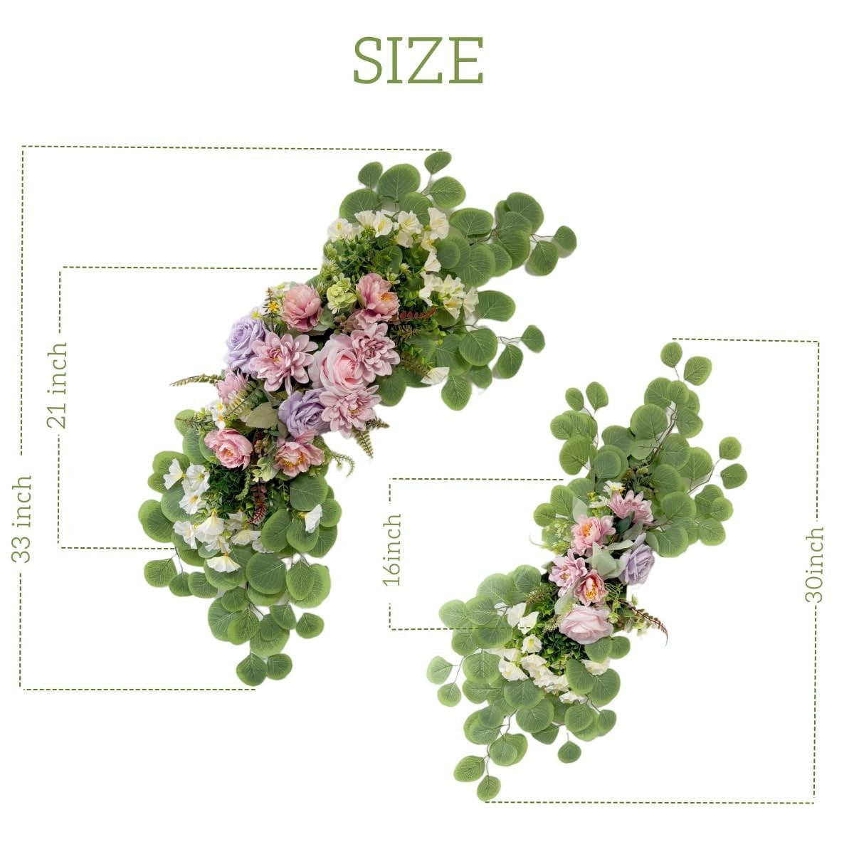 Wedding Arch Flowers Artificial Rose Dalia Floral Greenery Set of 2 PCS