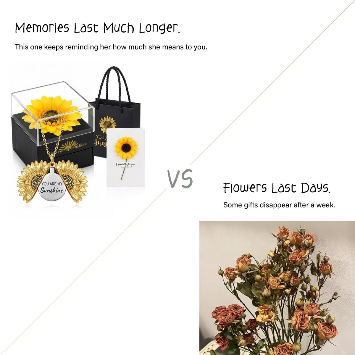 Sunflower Gifts for , You Are My Sunshine Necklace Gift