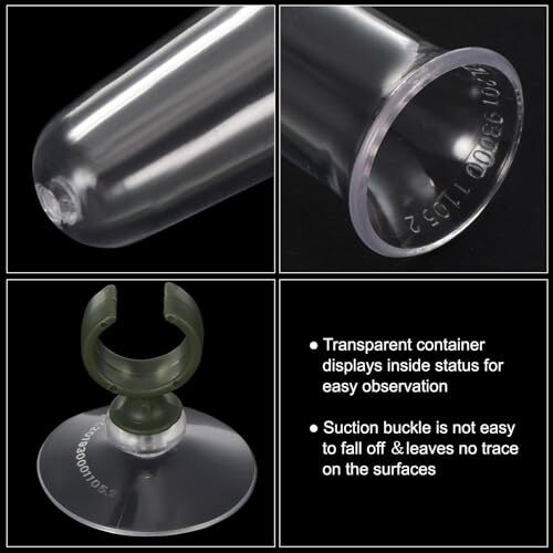 Floral Water Tubes with Suction Cup 3 Pcs 0.6″ ID 4″ Plastic Wall Hanging