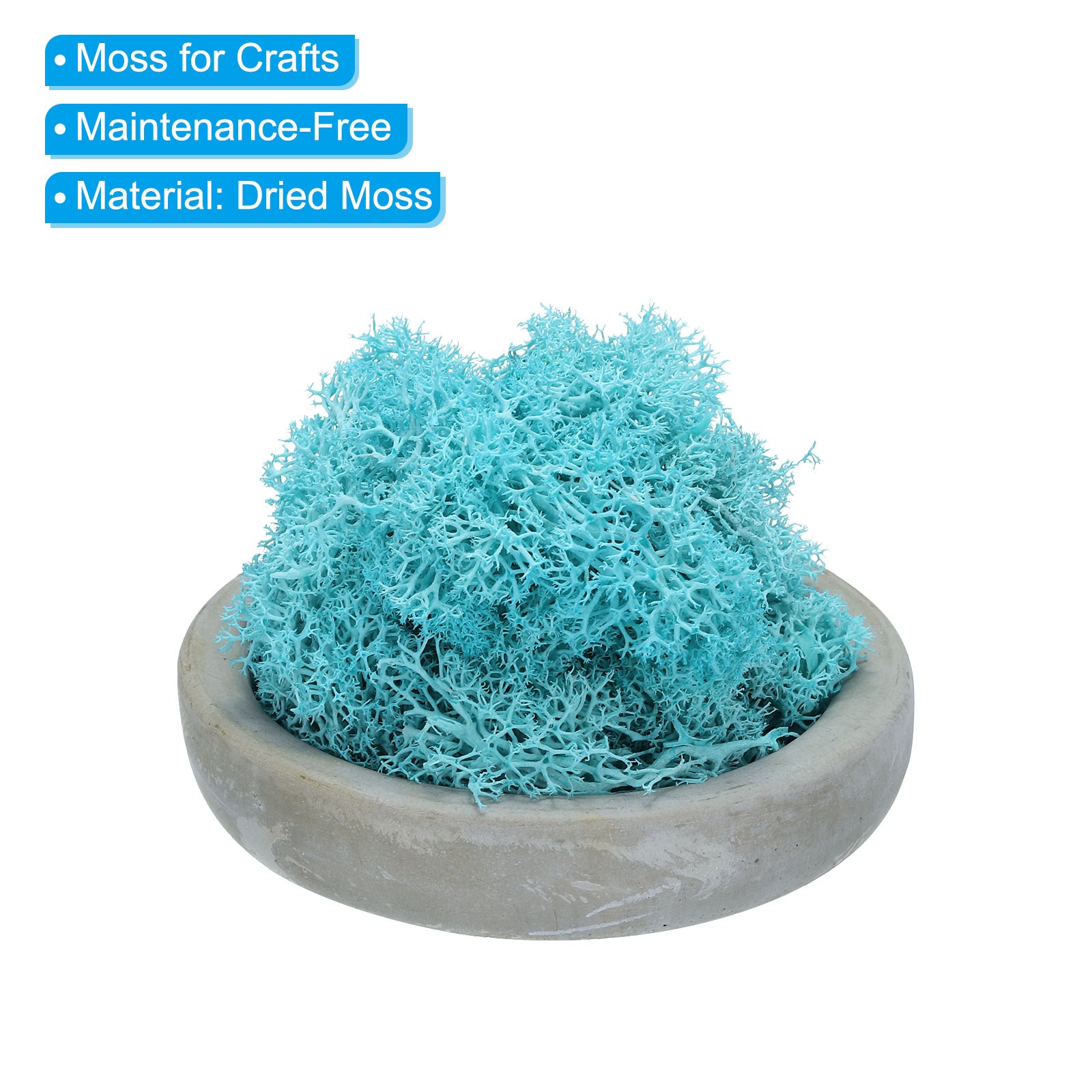7 OZ Fake Moss, Preserved Decorative Moss with Box for Potted Plants, Dark Blue