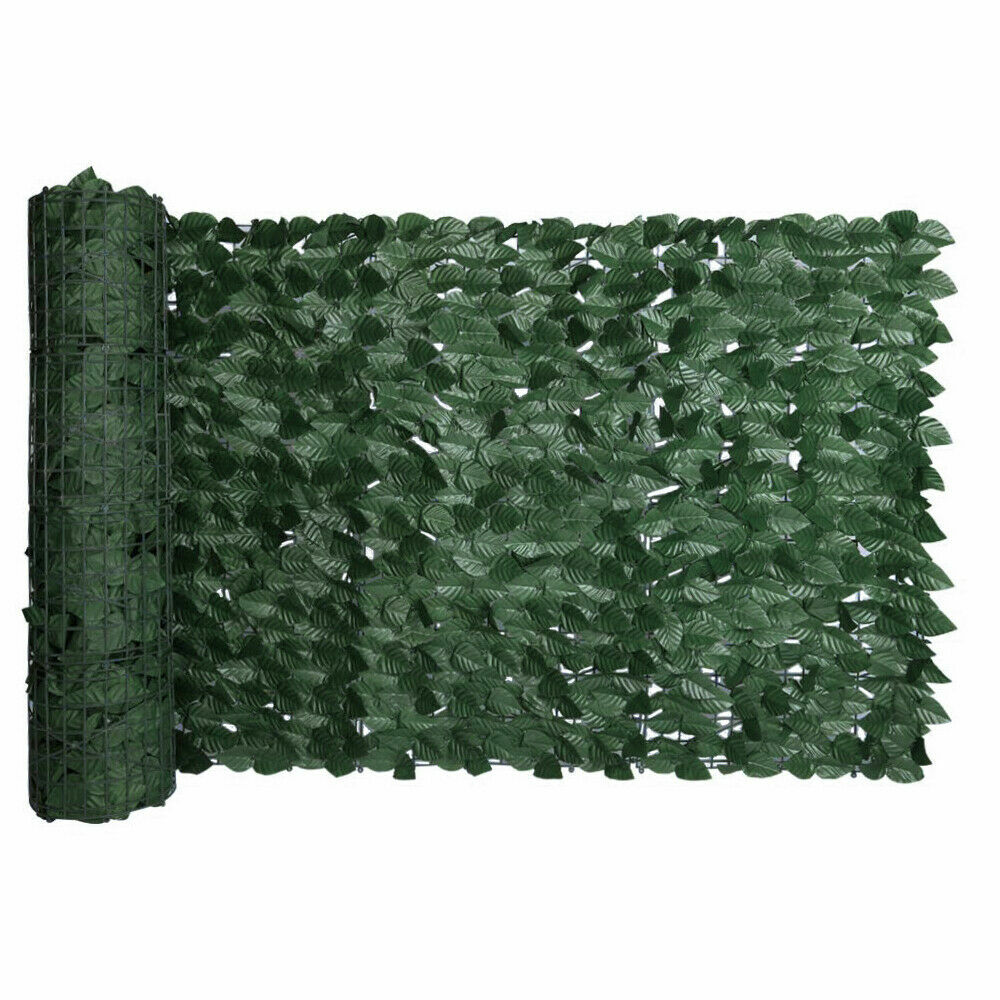 Artificial Wall Hedge Privacy Screens Fence Panel Faux Leaf Grass Mat Yard Decor