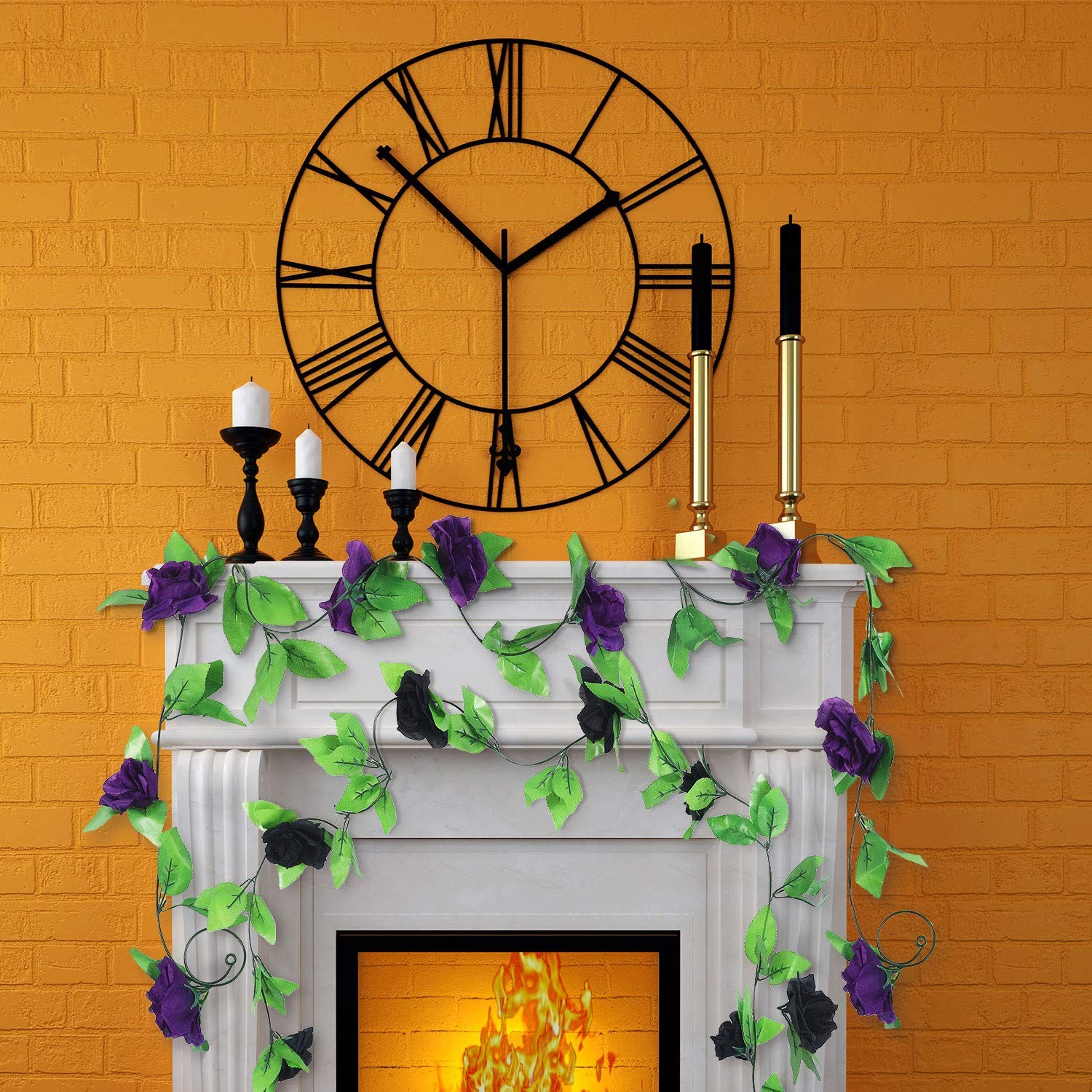 4 Pieces 7.7 Feet Fake Rose Vine Artificial Vine with Flowers Rose Garland Vi…