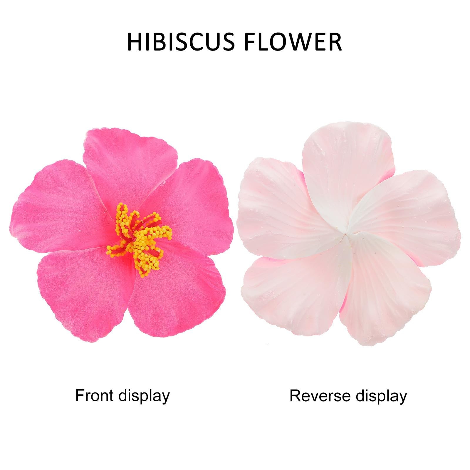 20pcs Artificial Hawaiian Hibiscus Flowers – Pink Faux Floral Tropical Flower…