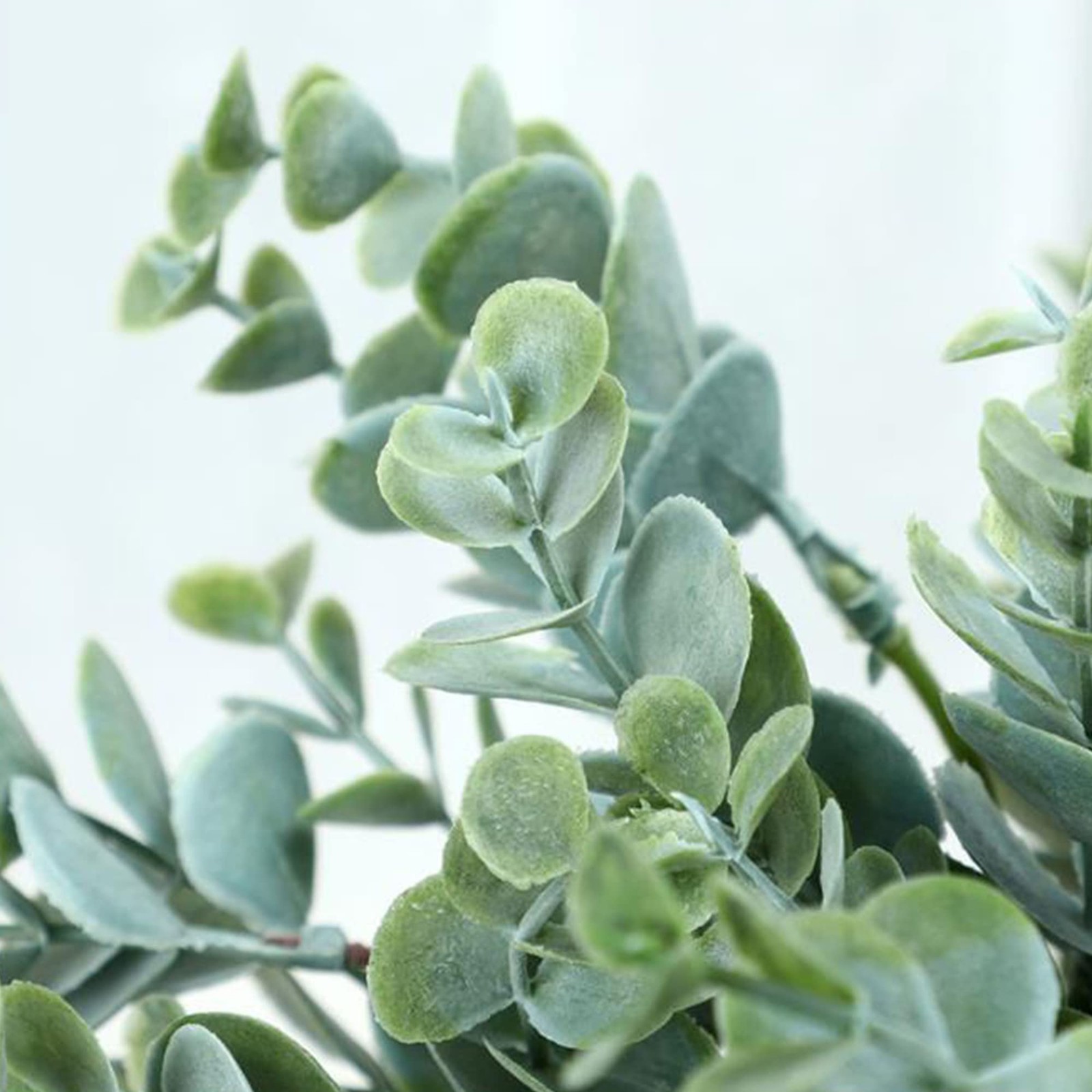 24 Artificial Eucalyptus Stems, Frosted Green Faux Eucalyptus Leaves with Fle…