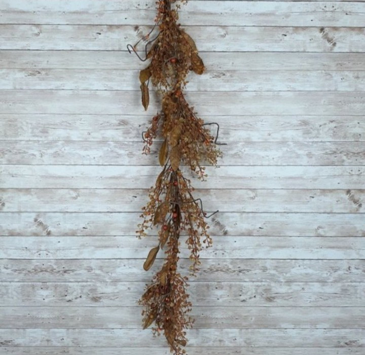 New Autumn Garland Baby Grass Berries Leaves 48 Inch Floral