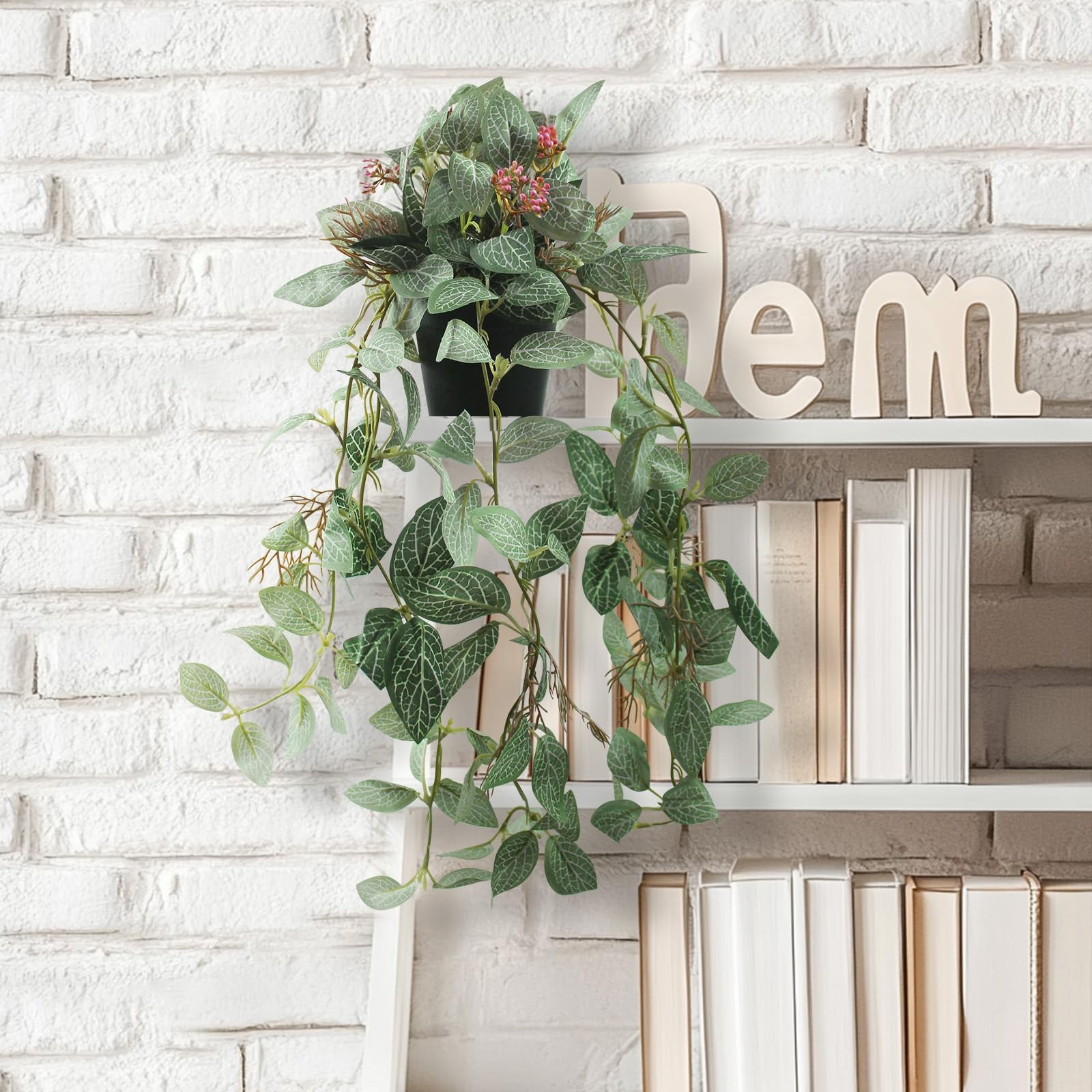 Artificial Hanging Ivy Plants Realistic 3D Watermelon Texture with Flower Bud…