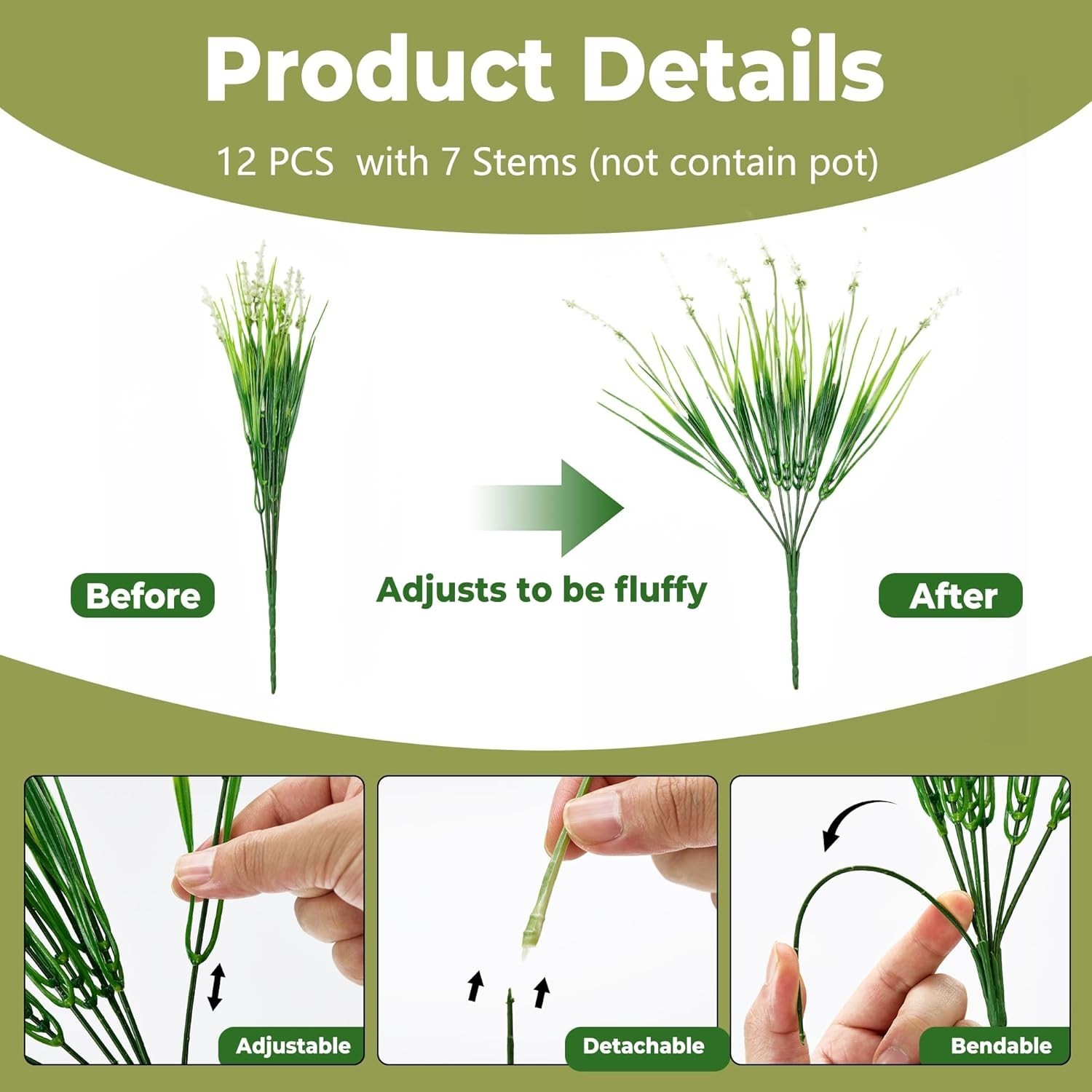 Artificial Faux Outdoor Plants Greenery for Summer Spring Decor, 12 Pcs Fake …