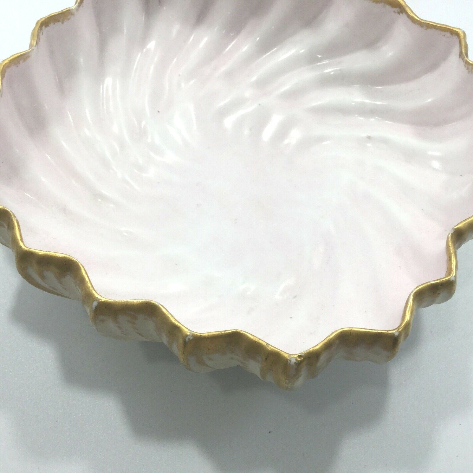 Vintage Leonard Vienna Austria Square Dish or Bowl Gilded Shell Pink