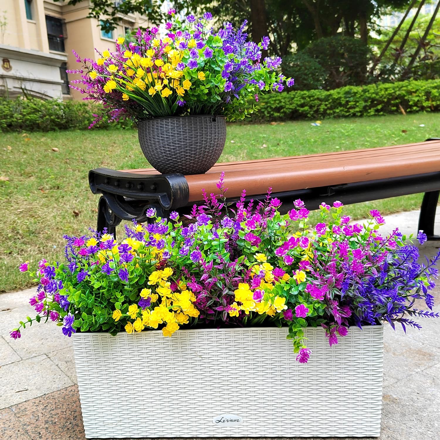 20 Bundles UV Resistant Artificial Flowers – No Fade Faux Plants for Garden, Pat