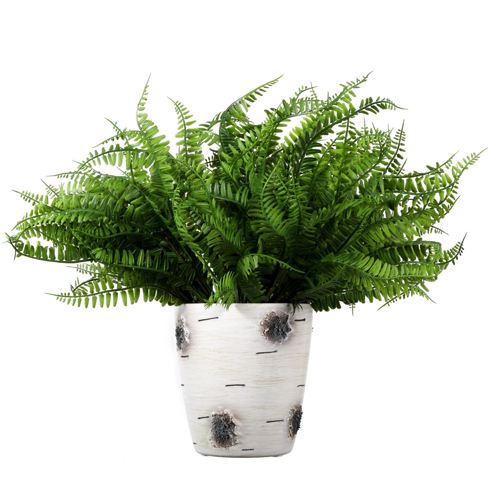 Boston Ferns Artificial Plants Dark Green Bulk Indoor Outdoor Home Decor, 10pcs