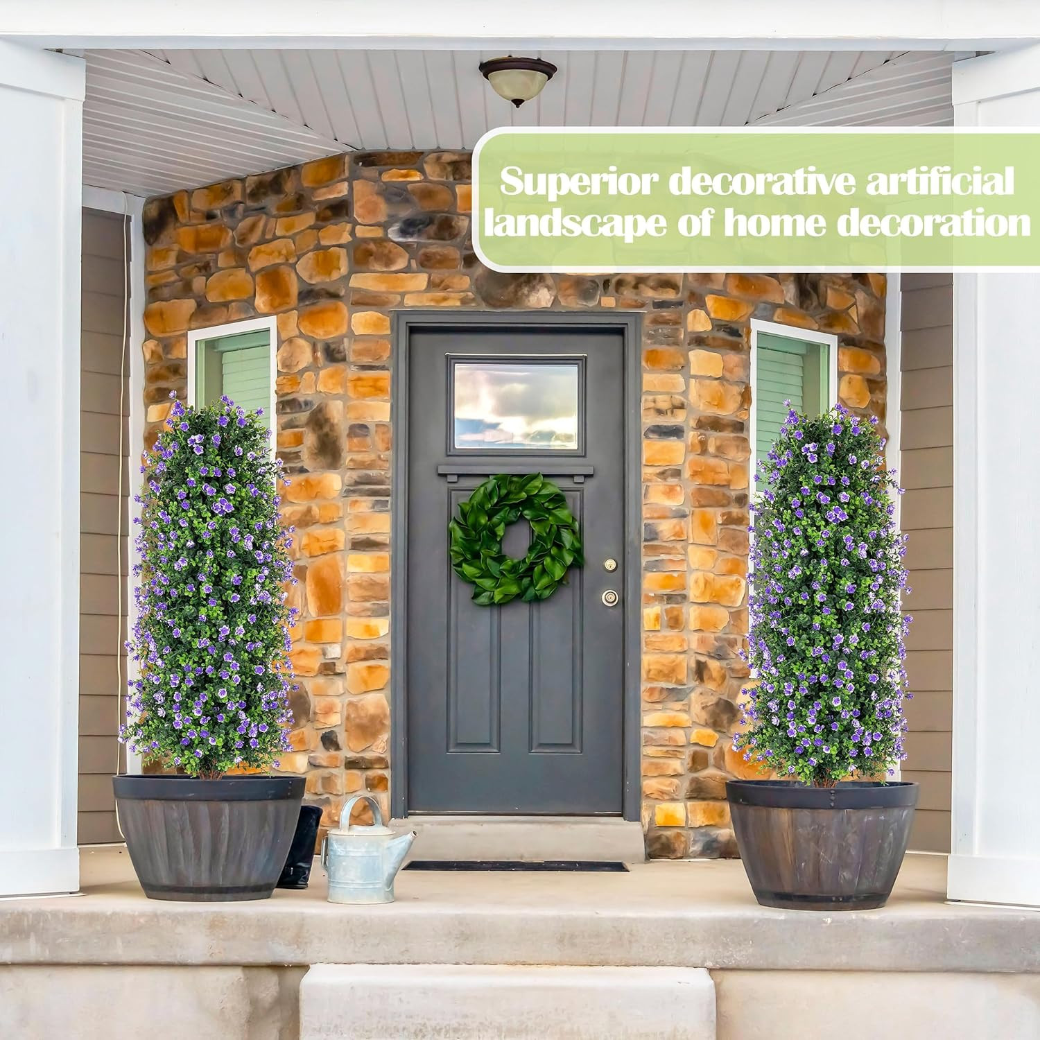 2 Pack 3FT Purple Artificial Rose Tree – Faux Floral Plant for Home Decor