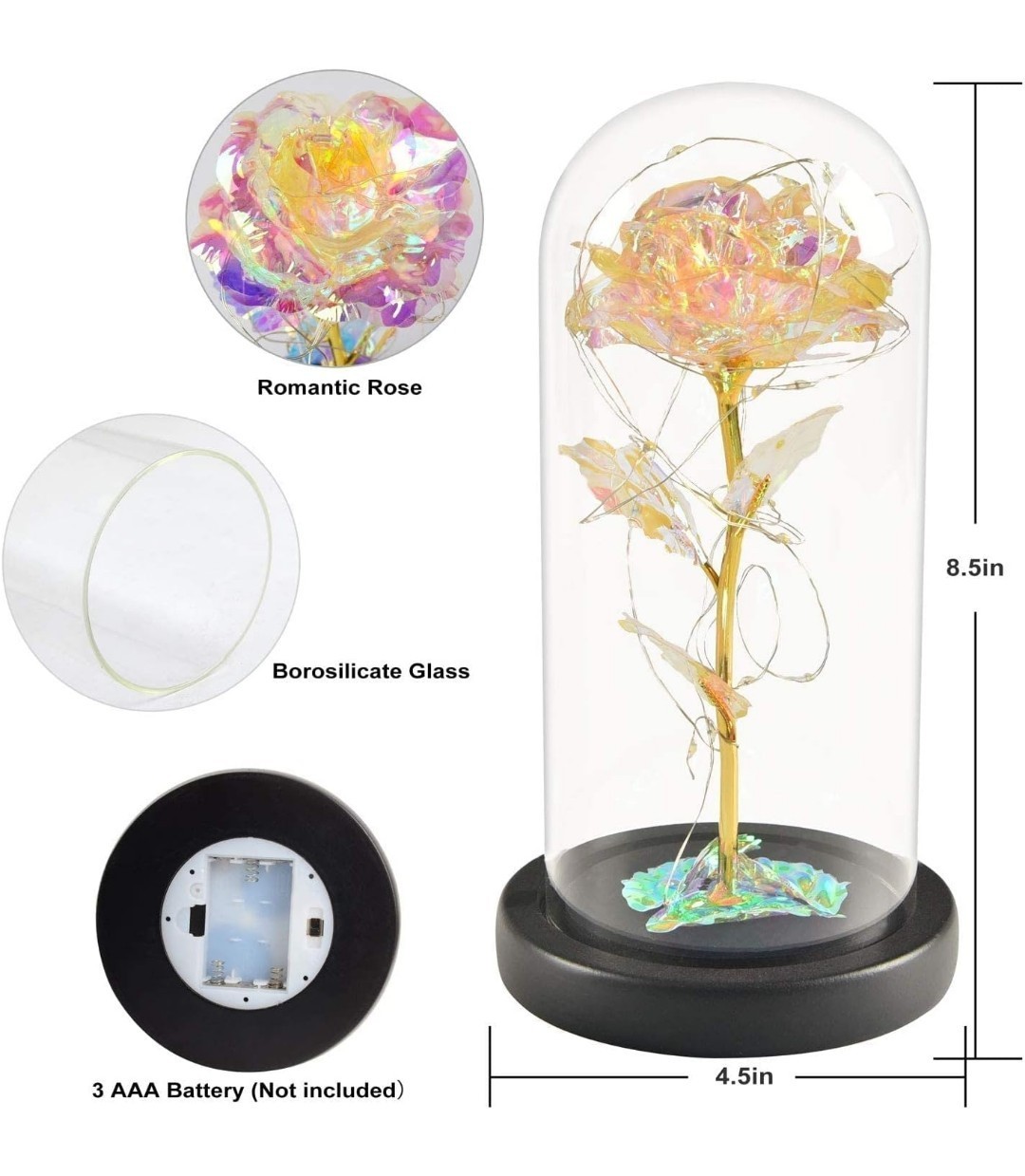 Galaxy Rose With LED Lights Preserved Flower The Best Gift