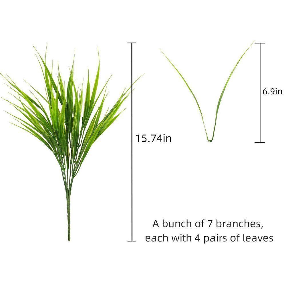 15.74In. Green 12Bundles Artificial Other Plants Outdoor Fake Monkey Grass with