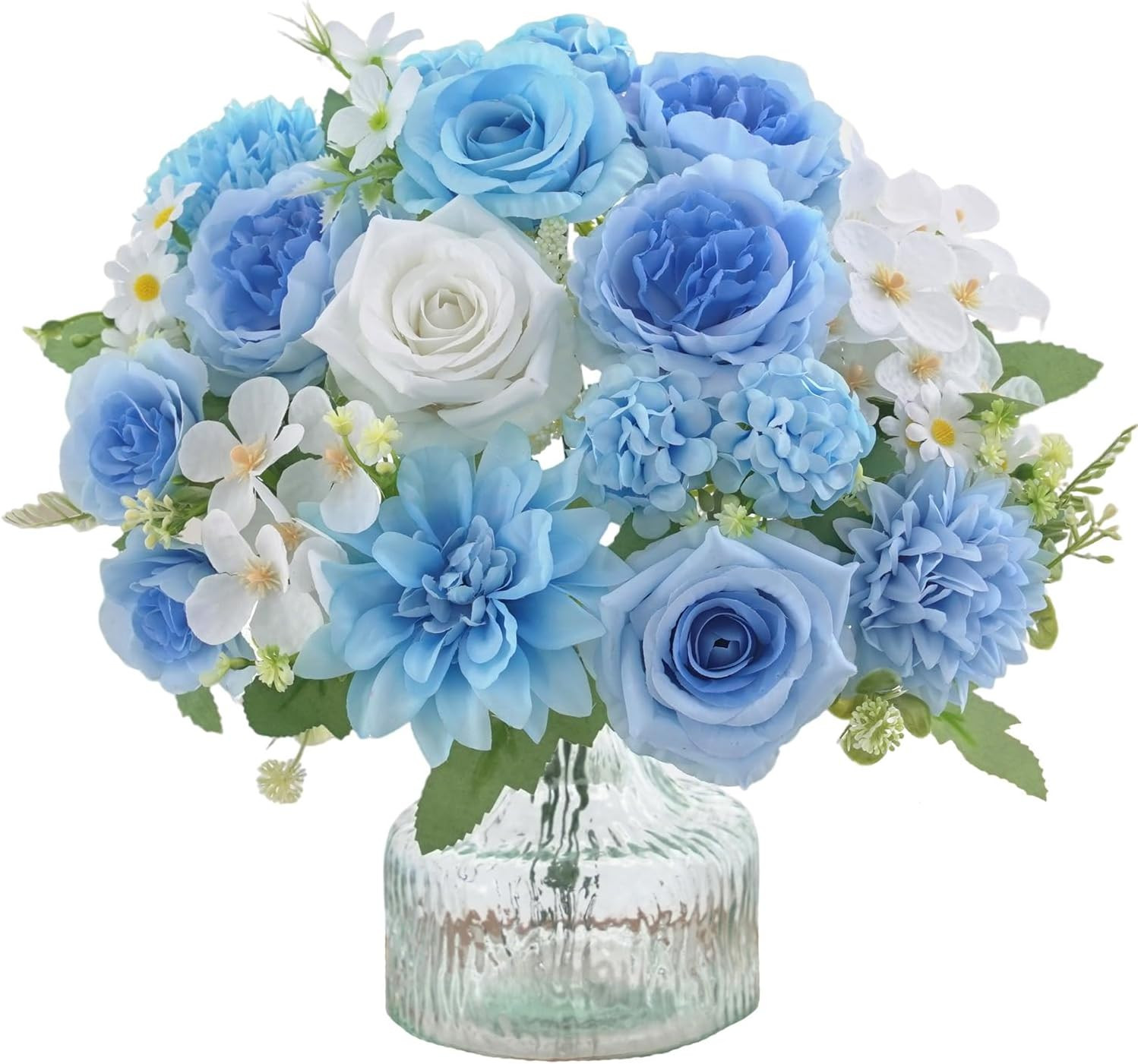 4 Pcs Mixed Artificial Flowers Set, Small Artificial Peony Bouquet Fake Rose …