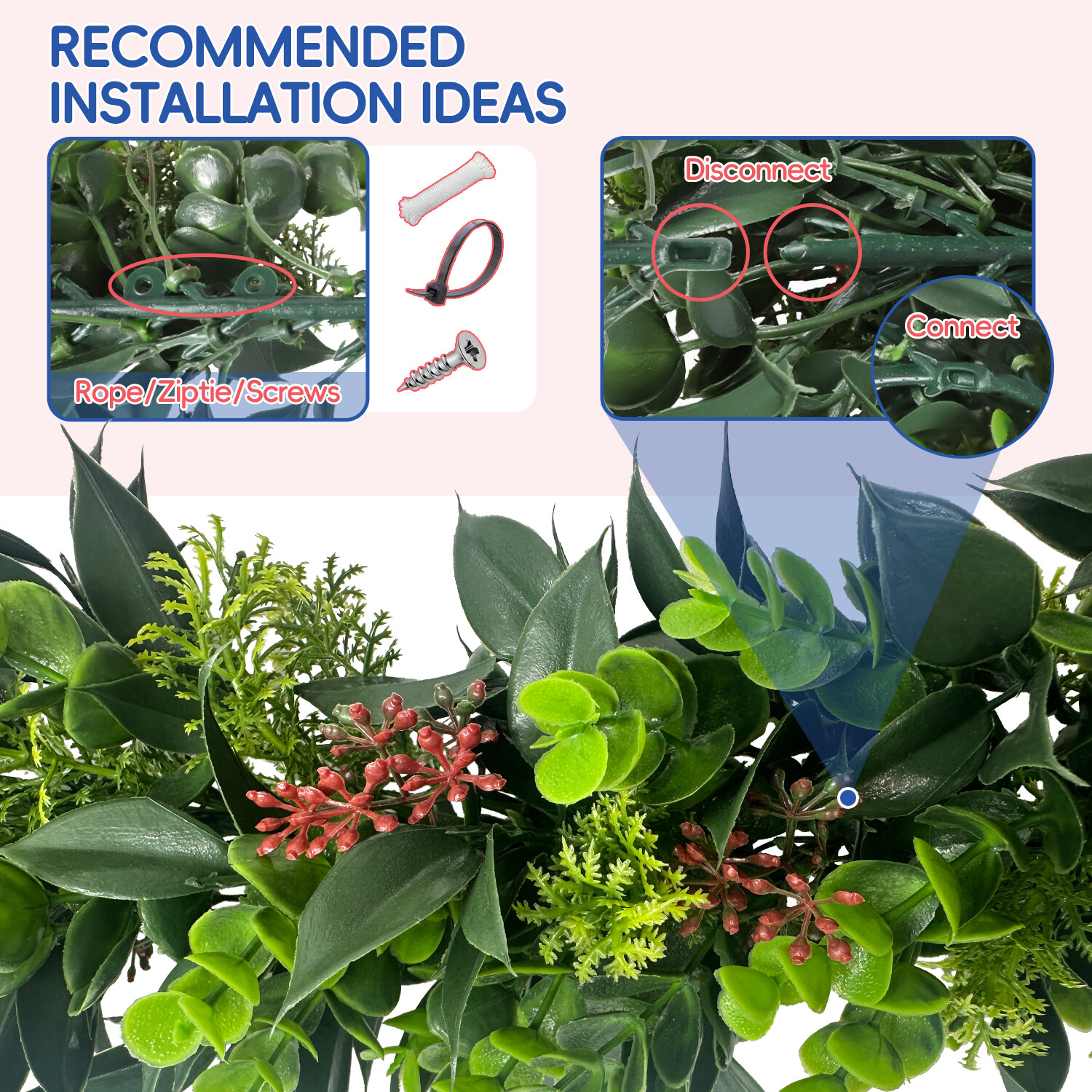 Artificial Vines Red Buds Garland Foliage Plants Trailing Flowers Home Decor