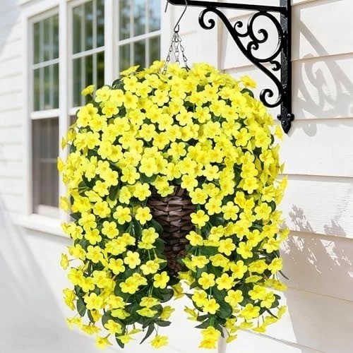 Stunning Faux White Morning Glory Hanging Basket – Simple Assembly & No Watering