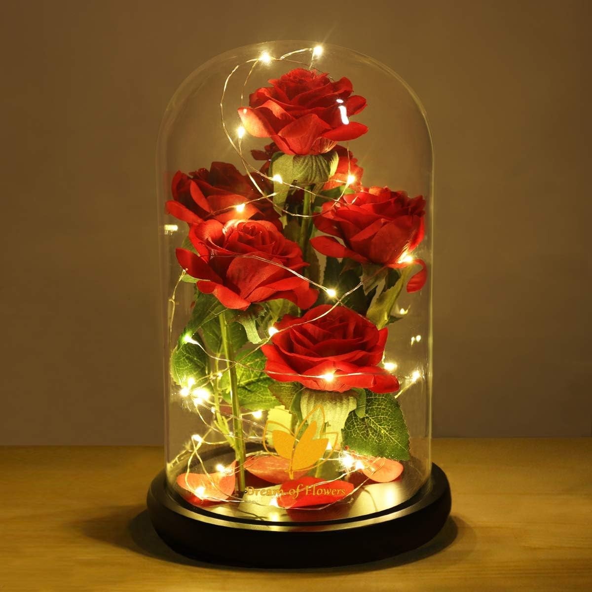 Eternal Rose in Glass Dome with LED Light