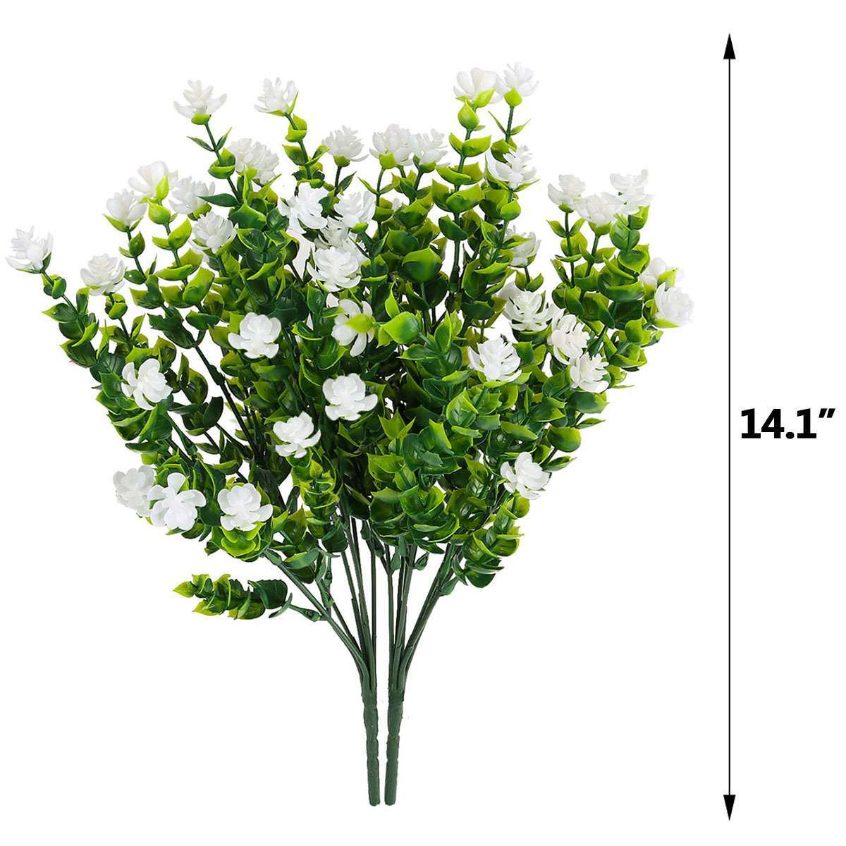 32 Bundles Artificial Plastic Fake Flowers UV Resistant Plants Outdoor Decor new